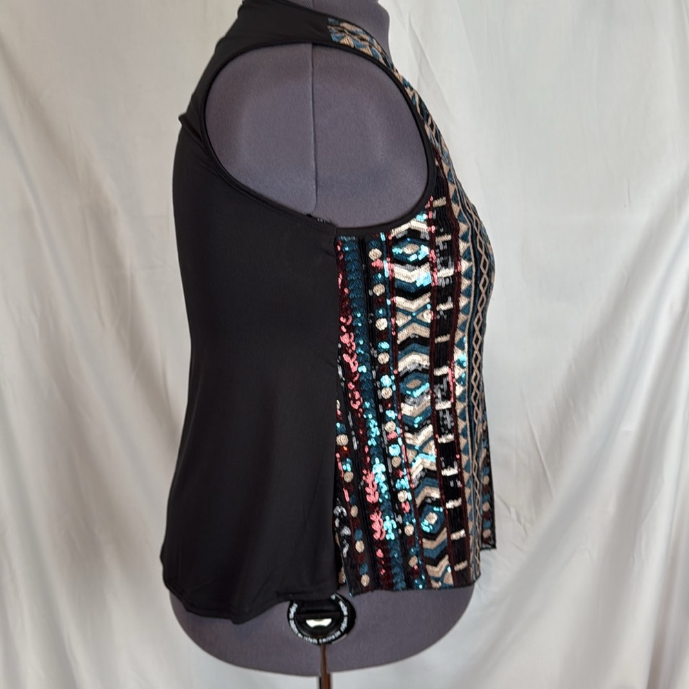Women's Rue 21 Rue+ Black Sequin Patterned Tank Top Size 1X Like-New Condition - Picture 5 of 9